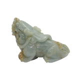 Hand Carved Natural Green & Yellow Jade Feng Shui Lucky Pixiu Figure Pendant k198NS