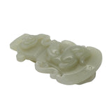 White Jade Belt Buckle Hook Plate With Fortune Pixie Catching Luyi Cloud s1551NS