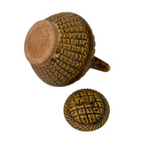 Chinese Handcrafted Rustic Ware Brown Glaze Teapot with Traditional Floral Patterns Art ws2663S