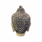 Chinese Oriental Distressed Beige Paint Metal Buddha Head Figure ws1543S