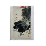 Chinese Color Ink Water Ducks Flower Pond Scroll Painting Wall Art ws1972S