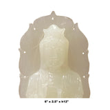 Hand-Carved Guan Yin Bodhisattva Statue – Natural White Stone Finish ws1773S