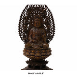 Chinese Brown Sitting Guan Yin Tara Bodhisattva Avalokitesvara Wood Statue ws1761S