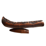 Exquisite Carved Bamboo Curved Boat Depicting the 18 Lohan Arhats ws1391S