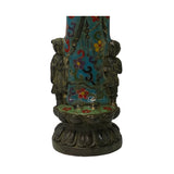 Chinese Metal Blue Enamel Cloisonné Kwan Yin  Bodhisattva of Compassion With Kid Statue ws1414S