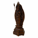 Chinese Brown Guan Yin Tara Bodhisattva Avalokitesvara Wood Statue ws1741S