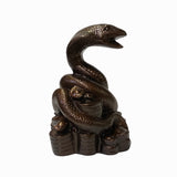 Hand Crafter Metallic Brown Snake Statue - Chinese Zodiac Wealth Feng Shui Symbol Figure ws1462S