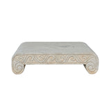 Chinese Off-White and Gray Natural Marble Stone Rectangular Pedestal Stand – Indoor Outdoor Display Table for Sculpture - Vase cs7088S