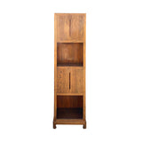 Rustic Narrow Contemporary Display Cabinet - Raw Wood Slim Tall Open Storage Corner Cabinet cs7158S