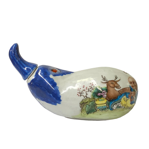 Chinese Eggplant Shape Porcelain Vase – Traditional Asian Decorative Bottle cs605-4s
