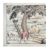 Chinese Watercolor Scroll Painting – Eight Horses Running Through Forest ws2235S