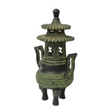 Chinese Green Bronze Decorative Pagoda Tower Incense Burner - Ancient Style ws1448BS