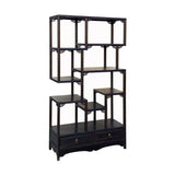 Oriental Classic Brown Stain Treasure Display Curio Cabinet Room Divider cs7161S