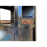 Chinese Distressed Black Lacquer Open Shelf Storage Wardrobe Cabinet cs7066S