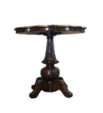 Handmade Vintage Old Shanghai Star-Shaped Pedestal Table with Marble Inlay Wood Mix cs960S