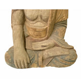 Handcrafted Large Size Rustic Wooden Buddha Statue – Meditative Sitting Pose  ws1539S