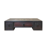 rectangular stand  - mother of pearl flower bird inlay stand - Chinese wood chest drawers