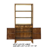 Chinese Vintage Light Brown Glass Display Bookcase Curio Cabinet cs6963S