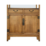 Chinese Vintage Light Brown Glass Display Bookcase Curio Cabinet cs6963S