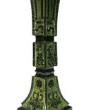 Chinese Green Bronze Vessel Square Tall Vase Display