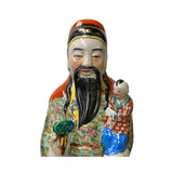 Chinese Canton Color Mixed Feng Shui Fuk, Luk, Sau Figure Set – Three Deities for Luck, Prosperity, and Longevity ws1602S