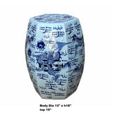 Chinese Blue & White Porcelain Hexagon Double Dragons Table Stool cs7004S