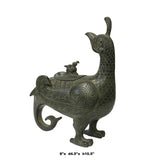 Vintage Reproduction Green Bronze Peacock Vessel – Handmade Ritual Artifact ws1486S