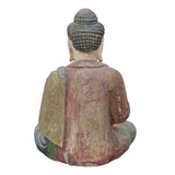 Handcrafted Rustic Wooden Buddha Shakyamuni Statue – Meditative Sitting Pose ws1573S