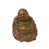 bamboo happy buddha - Chinese bamboo art - laughing buddha figure