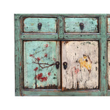 Distressed Summertown Light Green Graphic Sideboard TV Console Cabinet cs7477S