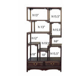 Oriental Classic Brown Stain Treasure Display Curio Cabinet Room Divider cs7161S
