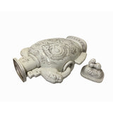 Chinese Ceramic Off  White Color Dragon Elephant Ear Large Jar ws1371S