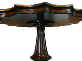 Handmade Vintage Old Shanghai Star-Shaped Pedestal Table with Marble Inlay Wood Mix cs960S