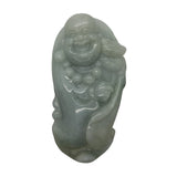 Green Jade Pendant Happy Buddha, Laughing Buddha Figure k340NS
