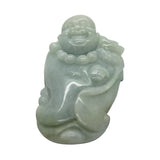Green Jade Pendant Happy Buddha, Laughing Buddha Figure k340NS
