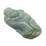 Green Jade Pendant Happy Buddha, Laughing Buddha Figure k340NS