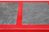 Red Lacquer Stone Top Contemporary Coffee Table s049S