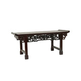 Chinese Dark Brown Wood Altar Shape Rectangular Display Stand Easel ws2945S