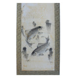 Set of 4 Chinese Calligraphy Ink Fishes Drawing Scroll Paintings Wall Art ws762S