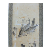 Set of 4 Chinese Calligraphy Ink Fishes Drawing Scroll Paintings Wall Art ws762S