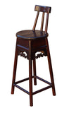 dark brown wood stool