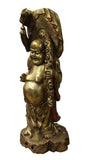 Happy Buddha holding money