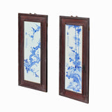 Chinese Blue White Porcelain Flower Birds Scenery Wall Panel Set ws976S