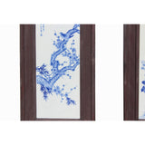 Chinese Blue White Porcelain Flower Birds Scenery Wall Panel Set ws976S