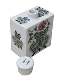 Colorful Painting Flower In Vase Rectangular Porcelain Tea Jar