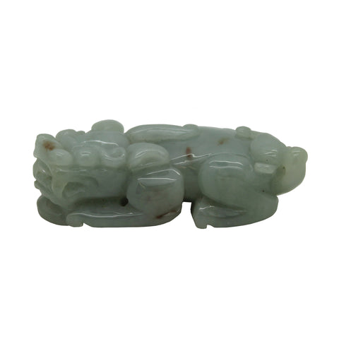 Hand Carved Chinese Natural Jade Pixiu Pendant Fengshui Figure n457S