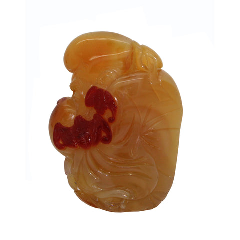 yellow jade goddess of longevity pendant