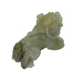 Hand Carved Natural Green & Yellow Jade Feng Shui Lucky Pixiu Figure Pendant n465S