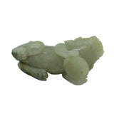Hand Carved Natural Green & Yellow Jade Feng Shui Lucky Pixiu Figure Pendant n465S