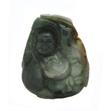 Dark Green Jade Pendant Happy Buddha, Laughing Buddha Statue n467S